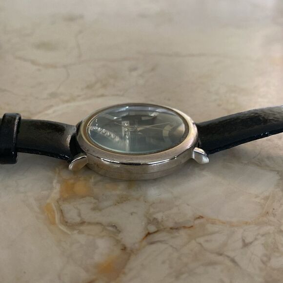 Crystal Embellished Classic Black & Stainless Steel Quartz Wristwatch - Picture 10 of 10